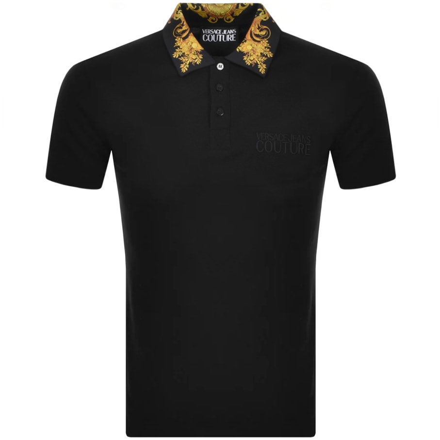 Alternative Image for ProductVersace Jeans Couture Baroque Polo T Shirt Black1